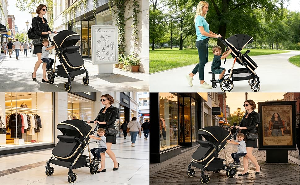 Дитяча коляска 3 в 1 Kinderwagen V9 Black (Комплект)