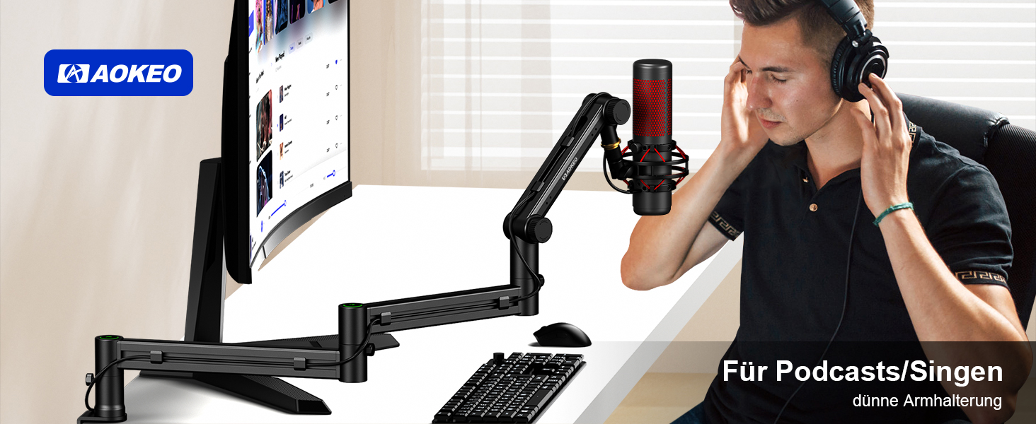 Мікрофонний стійкий тримач Aokeo AK-58i для HyperX, Elgato, Shure, Blue Yeti - кріплення для студійного запису