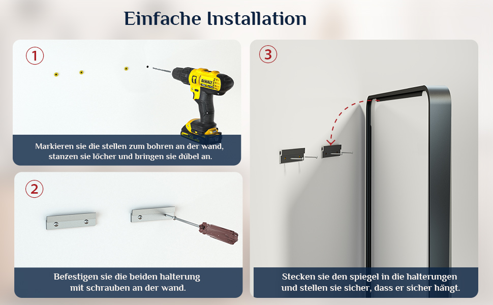 Дзеркало настінне Keonjinn Wand Spiegel чорного кольору 40x50 см з металевим каркасом, прямокутна форма. Підходить для ванної кімнати, вітальні, спальні, коридору.