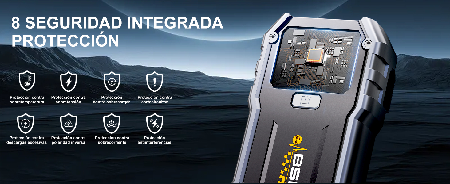 Powerbank для автомобіля Starthilfe 5000A: Jump Starter з LED та QC 3.0 USB для 12V авто, мотоциклів та газонокосарок