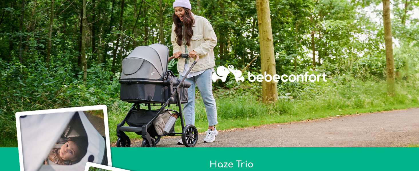 Дитяча коляска Bebeconfort Haze Trio 3-в-1, 0-4 роки, до 22 кг, i-Size, компактна, Tinted Stone