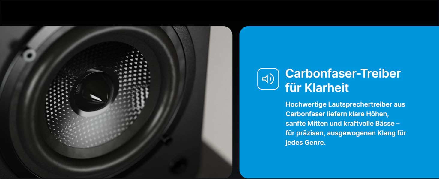 Активні Hi-Fi колонки Majority D50X 60W 2.0 для ПК та ТВ, Bluetooth 5.3, HDMI ARC, AUX, вуглецевий диффузор, білі