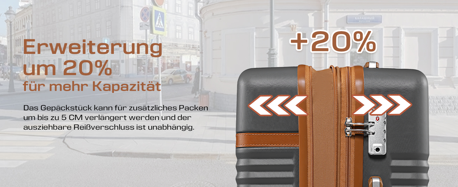 Набір валіз Joyway 3шт 55см, сірий: велика валіза, сумка та органайзер для косметики, з TSA-замком та розширенням об'єму