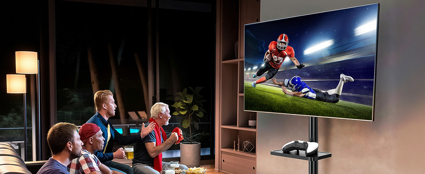 Підставка для телевізора мобільна з колесами Hemudu 23-60 дюймів, до 35 кг, VESA 400x400 мм, регульована висота