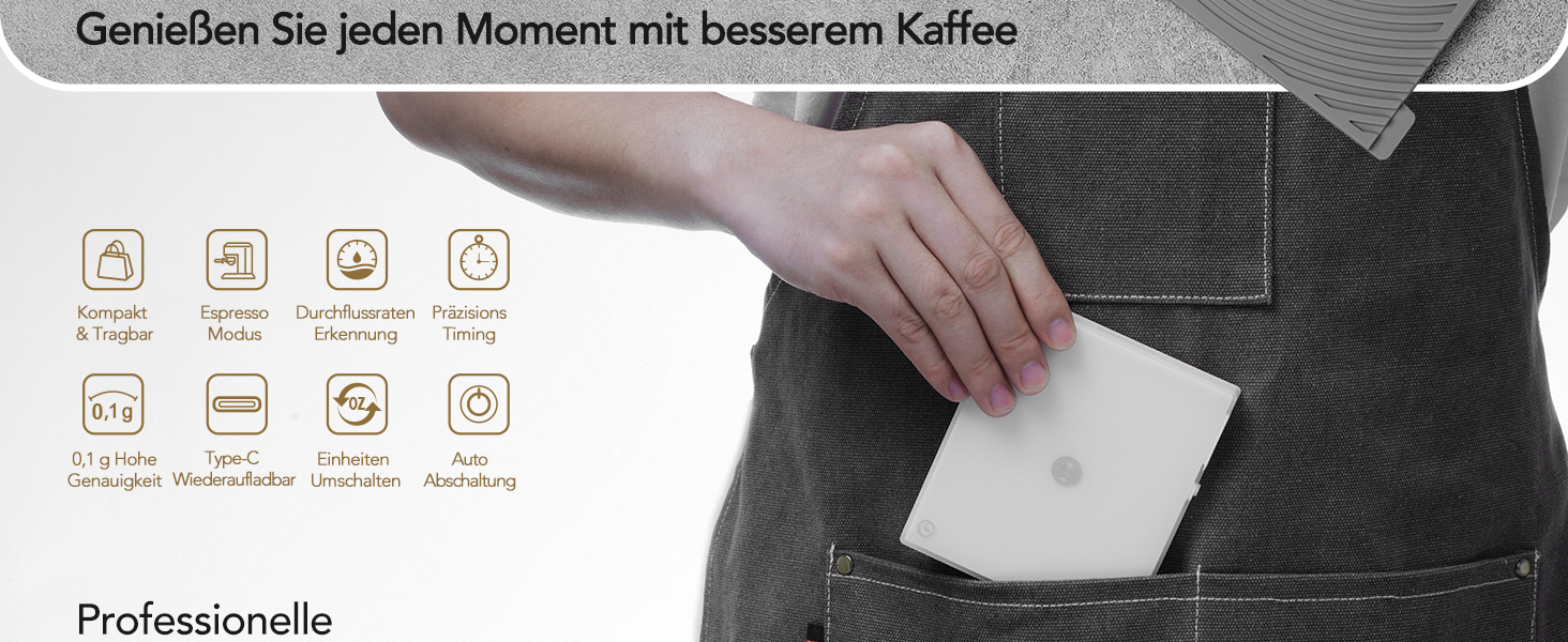 Ваги для кави TIMEMORE з таймером, контролем потоку, точність 0,1г, автоматичний таймер, ємність 2000г, чорний