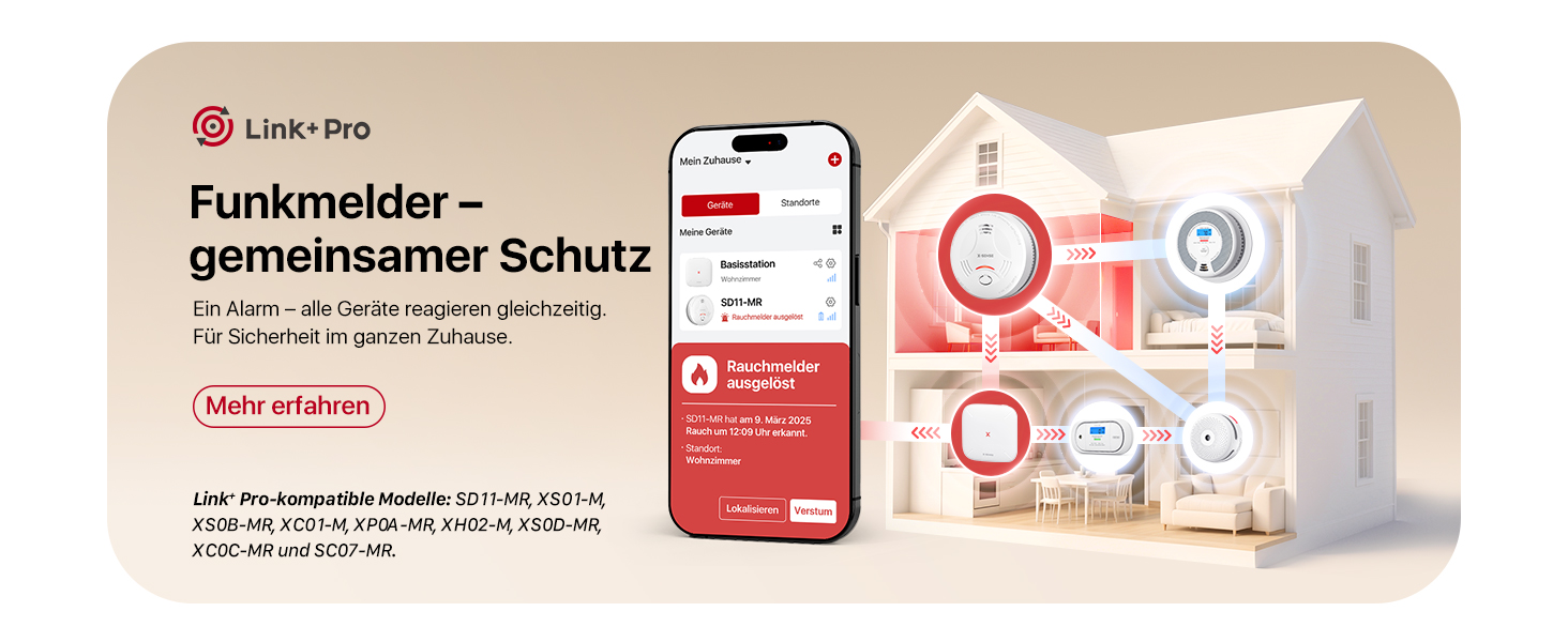 X-Sense Розумний димовий сповіщувач Wi-Fi з магнітною кріпленням, сертифікований EN 14604, мережевий димовий сповіщувач, керування через додаток, з базовою станцією SBS50, бездротовий димовий сповіщувач, SD11-MR61, комплект з 6 шт. білий
