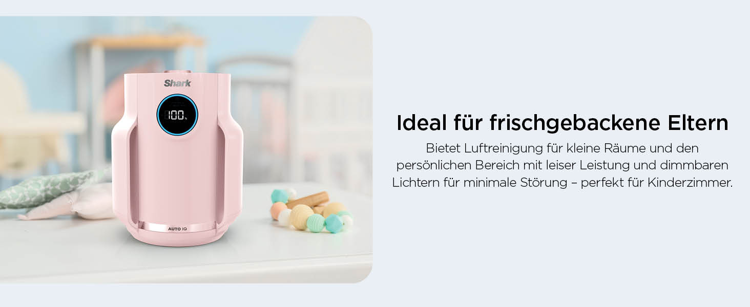 Повітряний фільтр Shark NeverChange HP150EU: для кімнат до 60 м², HEPA-фільтр на 5 років, уловлює 99,97% алергенів, авто-режим, тиха робота, LED-дисплей, білий