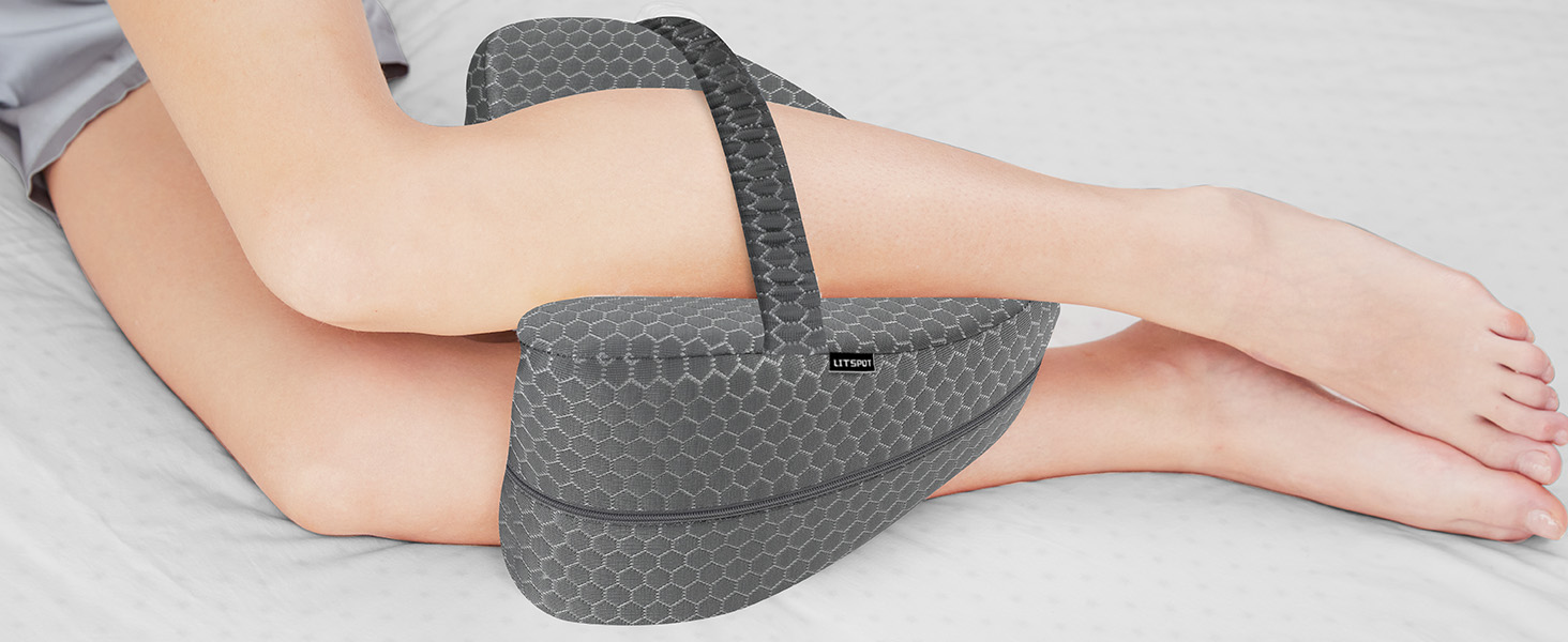 Ергономічна ортопедична подушка між колін з ефектом пам'яті (Memory Foam) для ніг, стегон та спини, підтримуюча подушка для вагітних, зі знімним чохлом що миється