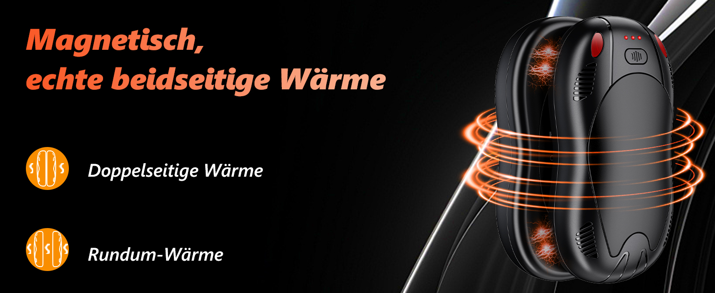 Електричні нагрівачі для рук FANDLISS з магнітом, 10000mAh, 2 шт. - нагрів з обох сторін, USB, 3 режими, для активного відпочинку, подарунок