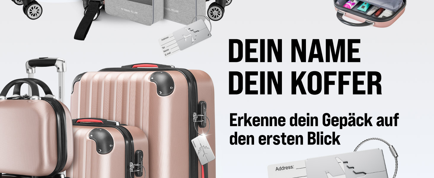 Набір валіз Monzana® 4шт з косметичкою, колір рожевий - M, L, XL - з замком, органайзером та вагами. З гелевими ручками, подвійними колесами, ніжками, телескопічною ручкою, валіза-троль, валіза з жорстким корпусом, багажний набір