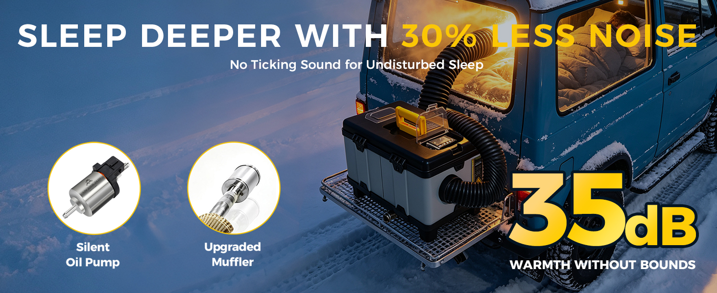 Автономний дизельний обігрівач Sunster 8кВт All-in-One з Bluetooth, керуванням через додаток та CO-датчиком для кемпера, автобуса, вантажівки та човна