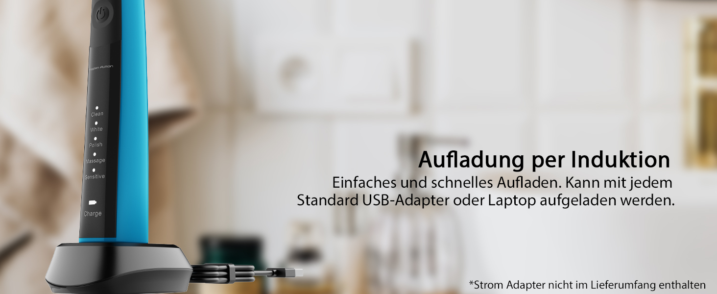 Електрична зубна щітка Tristan Auron SonicMaster (Блакитна) - 6 голів + чохол - 5 режимів, 55000 VPM, таймер 2 хв, 100 днів гарантії