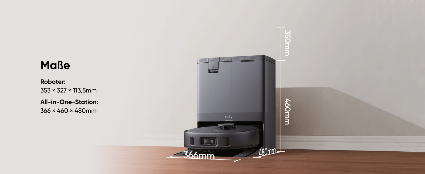 Робот-пилосос Eufy X10 Pro Omni з функцією миття та авто-дозаправкою, 8000Pa, 2 мопи з автомийкою та сушінням (відновлений)