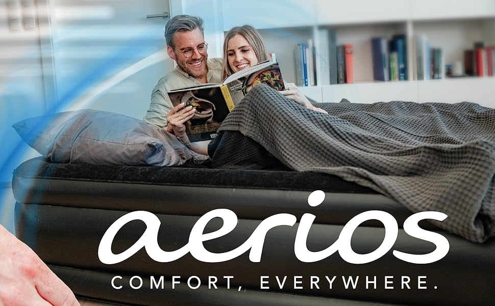 Надувне ліжко для 2 осіб - самонадувна повітряна матрац | Преміум гостьове ліжко без кабелю живлення - інтегрована USB-C помпа - надувне ліжко. Виберіть розмір зараз! Чорний двоспальний