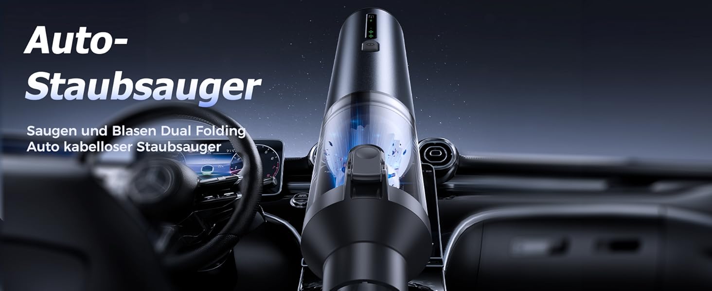 Акумуляторний ручний пилосос 4-в-1 для авто, дому та офісу, 16000Па, USB-C зарядка, бездротовий міні-пилосос для салону автомобіля, диванів, клавіатур та домашніх тварин