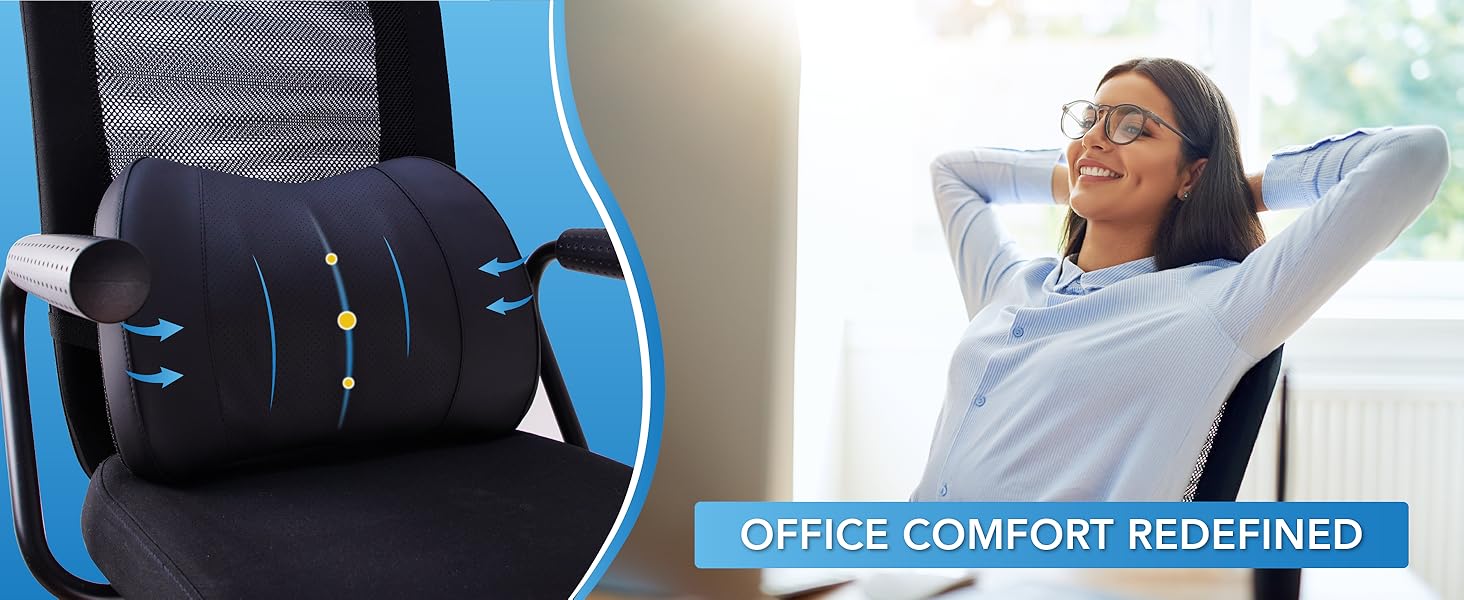 Подушка для підтримки попереку, Memory Foam, для зняття болю в попереку, авто/офіс/інвалідний візок, чорний