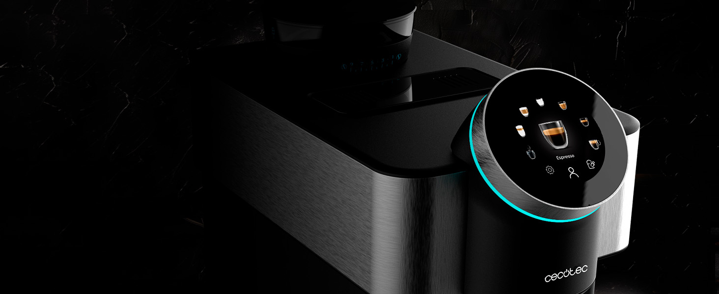 Кавомашина автоматична Cecotec Cremmaet Spin 1450W з TFT-дисплеєм, термоблоком, автоочищенням та місткістю для зерен 290г