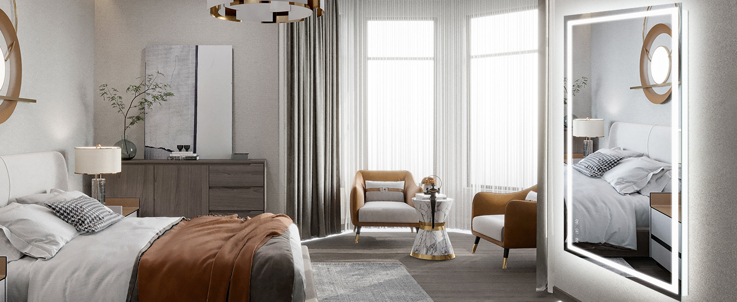 Дзеркало для ванної кімнати YOLEO з підсвічуванням 90x70 см, LED дзеркало з переднім та заднім освітленням, дзеркало з пам'яттю, 3 регульовані кольори світла, антизапарник 90x70 см