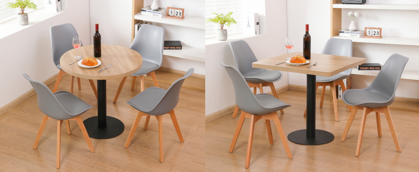 Кухонний стіл Mingone 80x80 см з дерев'яною стільницею та металевими ніжками. Квадратний стіл для кухні, вітальні, балкону або їдальні. Розміри: 80x80x75 см. Зі стилізованою під дуб стільницею.