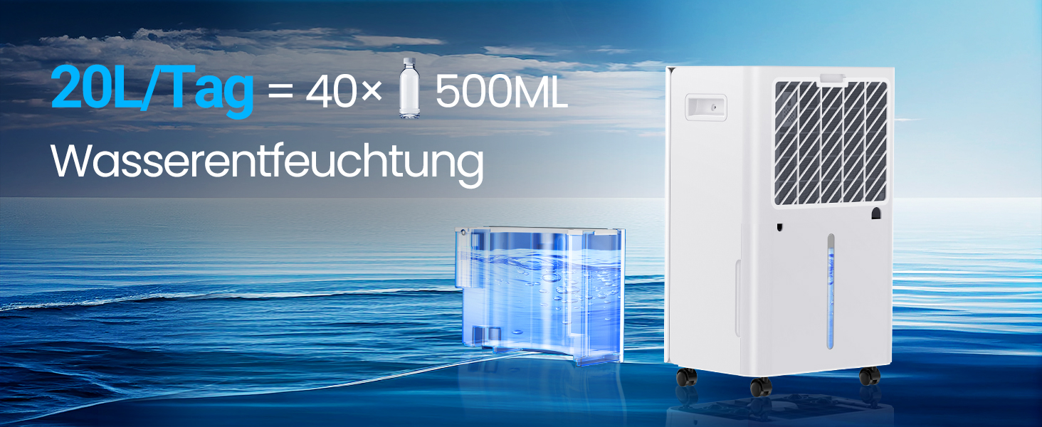 Зволожувач повітря 12л/день з датчиком вологості та LED дисплеєм, таймером, 3 режими, для спальні, офісу, підвалу, безперервна подача, білий (A-20/Tag)