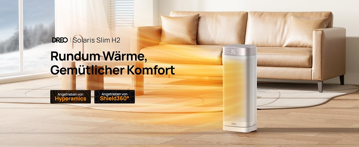 Електричний обігрівач Dreo 16 дюймів з термостатом, 70° обертання, дистанційне керування, захист від перекидання та перегріву, тихий керамічний вентилятор для дому