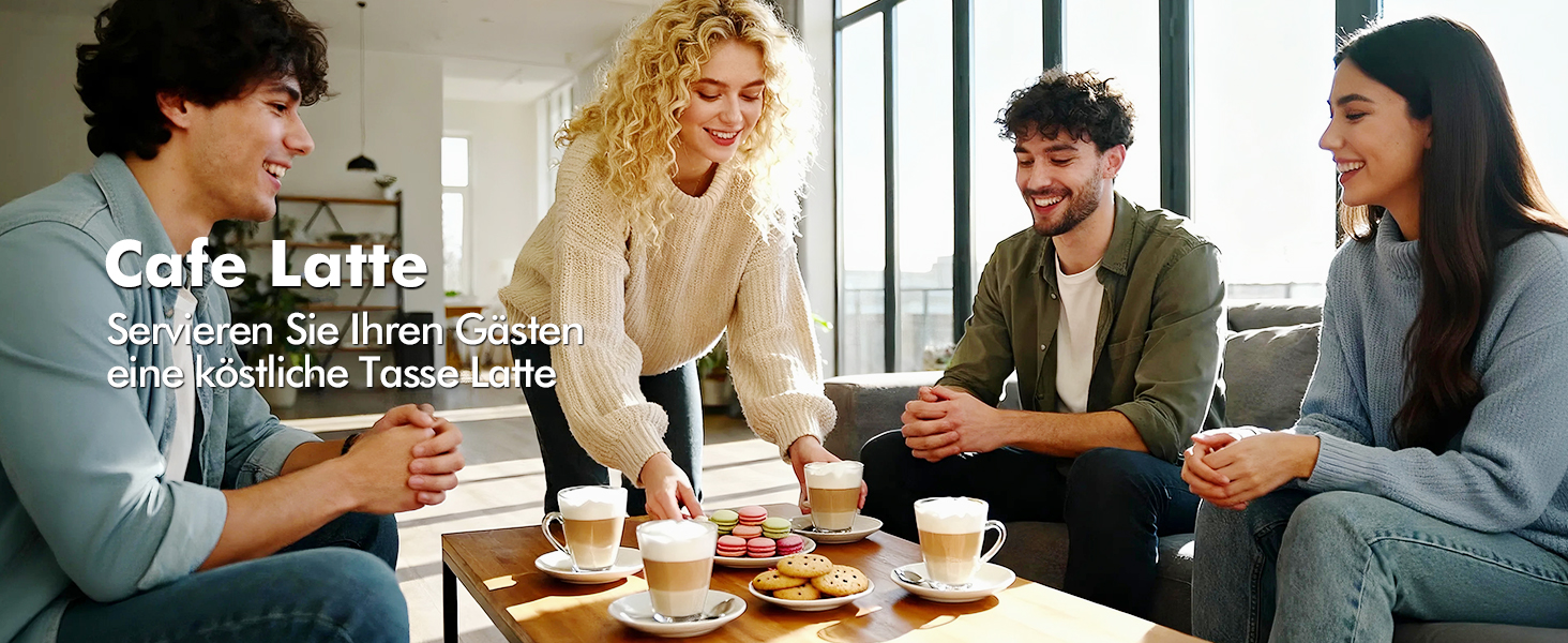 Електричний спінювач молока 5-в-1: автоматичний спінювач молока 350 мл, миється в посудомийній машині, для гарячого та холодного молока, капучино, лате, гарячого шоколаду