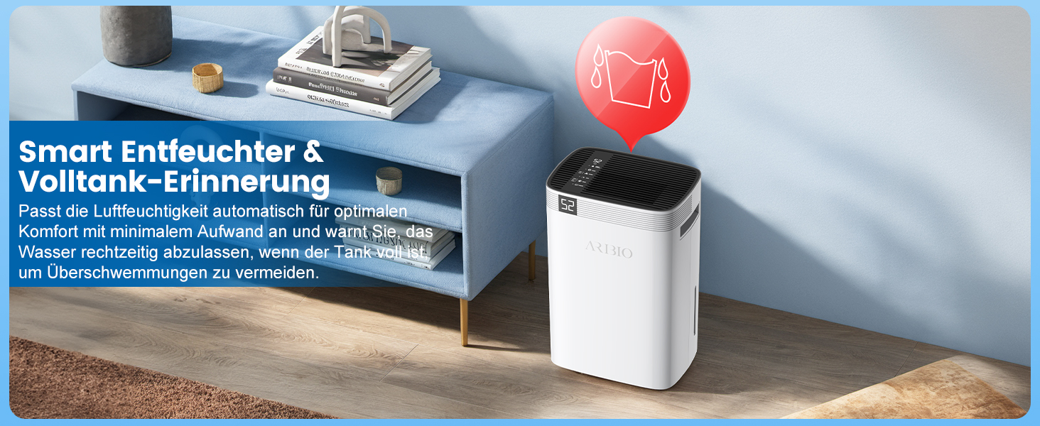 Електричний осушувач повітря 20л/день, високої продуктивності, з функцією сушіння білизни, таймером та системою відтавання, для приміщень до 200 м³/60 м², підходить для квартир, ванних кімнат, підвалів, гарантія 10 років