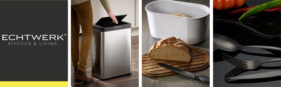 Набір кухонних ножів ECHTWERK Damast 7 предметів: кухонні ножі, ніж для хліба, ніж для філе, сантоку, універсальний ніж, ніж для очищення, ручки з пака-дерева, магнітний дерев'яний підставка