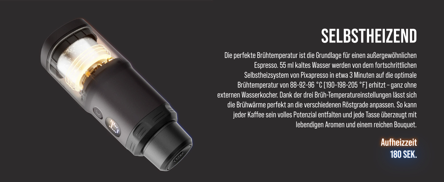 WACACO Електрична портативна кавомашина: 4 види кави, швидкий нагрів, 3 акумулятори 3000mAh, 20 Bar, для меленої кави та капсул NS, сенсорний екран, темно-бордовий