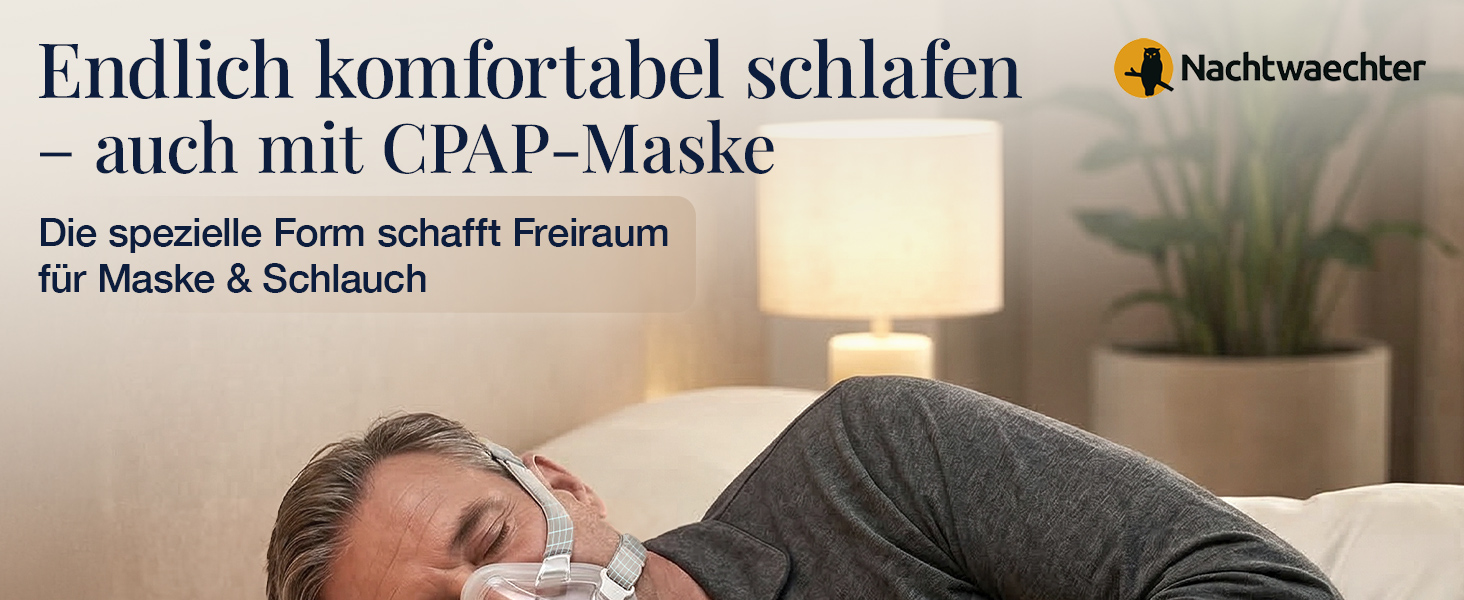 Подушка для сну Nachtwaechter LINA для людей з апное та користувачів CPAP-терапії, спеціальна подушка для сну на боці
