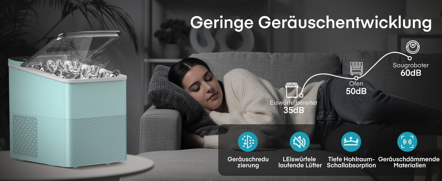 Машина для льоду Fohere портативна, самоочищення, 14 кг/24 год, зелена - для дому, бару, офісу, кемпінгу