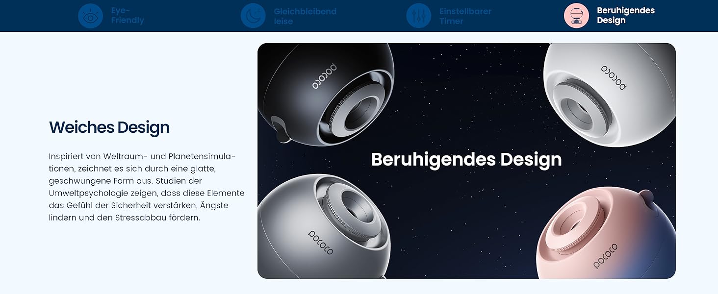 Проєктор зоряного неба POCOCO Sternenhimmel: LED-проектор галактики, планетарій для дітей та дорослих, нічник з ауророю, 2 диски, таймер, рожево-блакитний