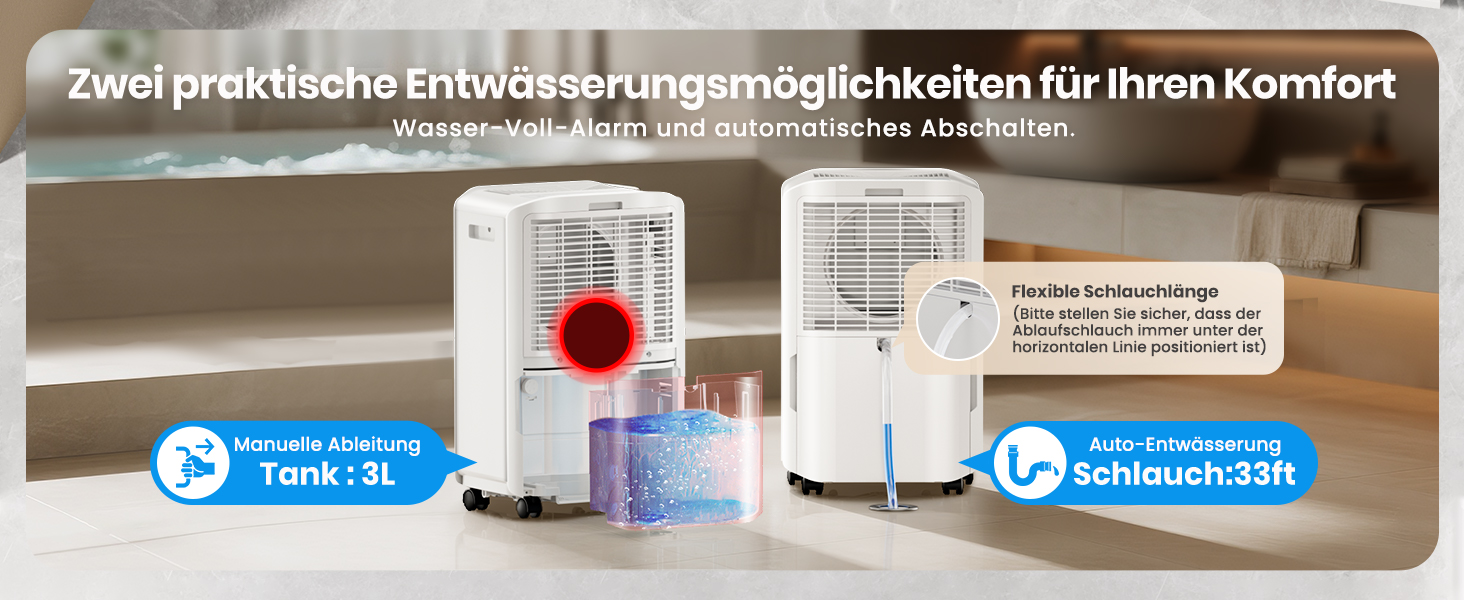 Електричний осушувач повітря 20л/день з цифровим дисплеєм, таймером та підключенням до каналізації. Для дому, підвалу та вітальні.