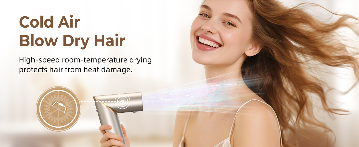 UKLISS Hairstyler Airstyler 8-в-1: Фен-щітка, випрямляч, плойка, насадки для об'єму та іонізація - Швидке сушіння для всіх типів волосся, колір шампань