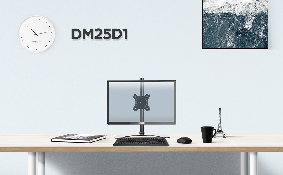 Підставка для двох моніторів Duronic DM35D2 | Регульована, поворотна, настільна, VESA 75/100, чорна