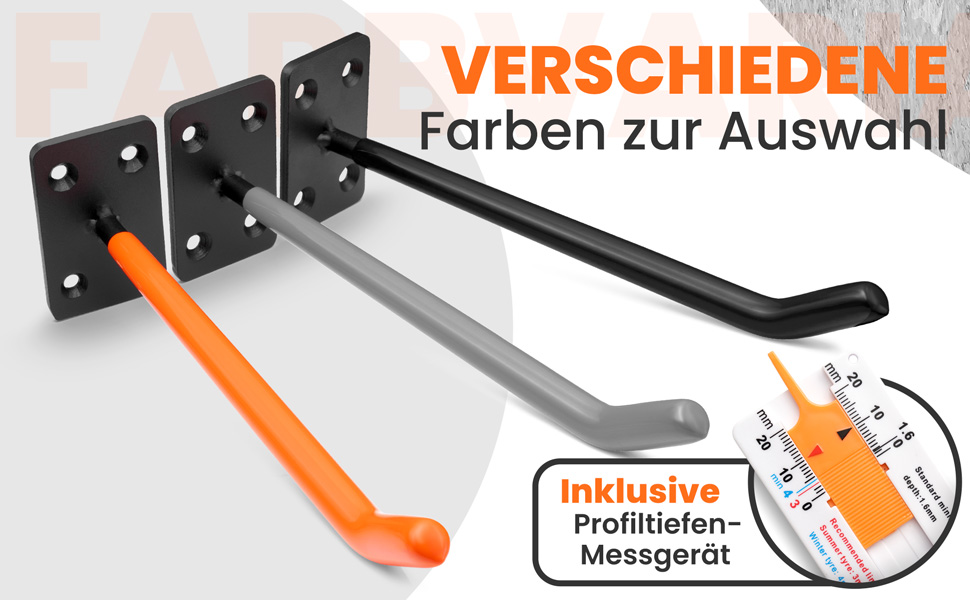 Набір кріплень для шин на стіну JK Trade® (4 шт.) з комплектом шурупів та дюбелів, для автомобілів, легкосплавних дисків, 40 кг, чорний V1