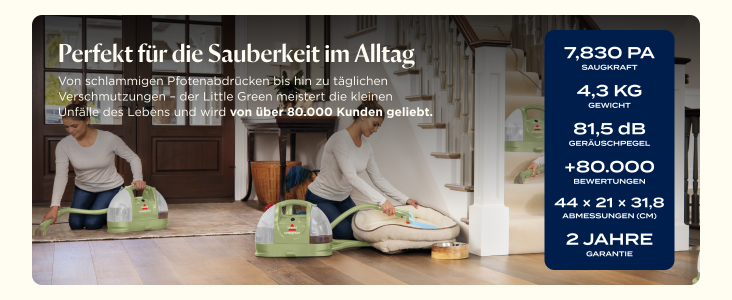 BISSELL Little Green - портативний мийник для килимів та м'яких меблів. Потужний мийник для видалення плям та бруду, для дому, авто та інших поверхонь. Модель 4098N