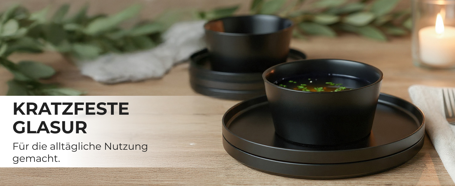 Набір посуду Miamio для 8 осіб (24 елементи) з каменю, сучасний сервіз, підходить для миття в посудомийній машині та використання в мікрохвильовій печі, білий колір