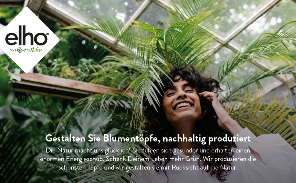 Горщик для квітів Elho Brussels Rund Rollen 35 - Чорний/Антрацит, 35 см, з роликами, з переробленого пластику