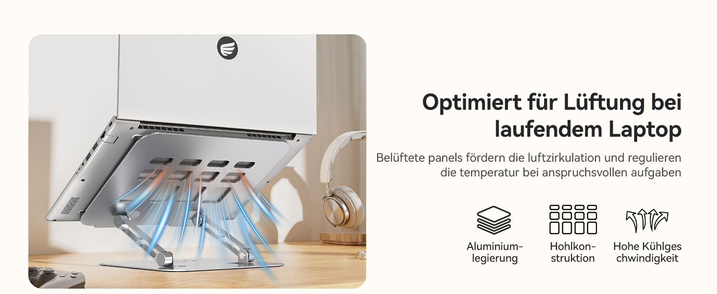 Підставка для ноутбука Orico ST11, регульована висота, складна, алюміній, вентильована, ергономічна, сумісна з MacBook Air/Pro та ноутбуками 10–17