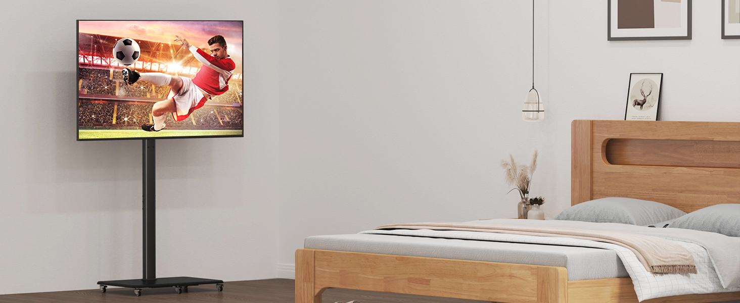 Підставка для телевізора на колесах, регульована по висоті, для екранів 42-70 дюймів, до 40 кг, VESA 600x400 мм