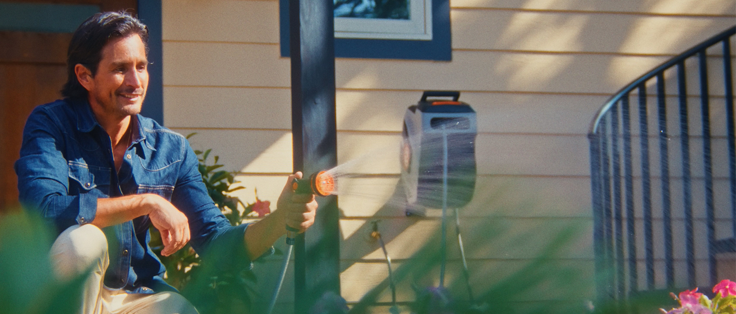 SUNPOW Ротаційний барабан для шланга на стіну 15м з розпилювачем - сірий, для дому та автомобіля, автоматичний збір