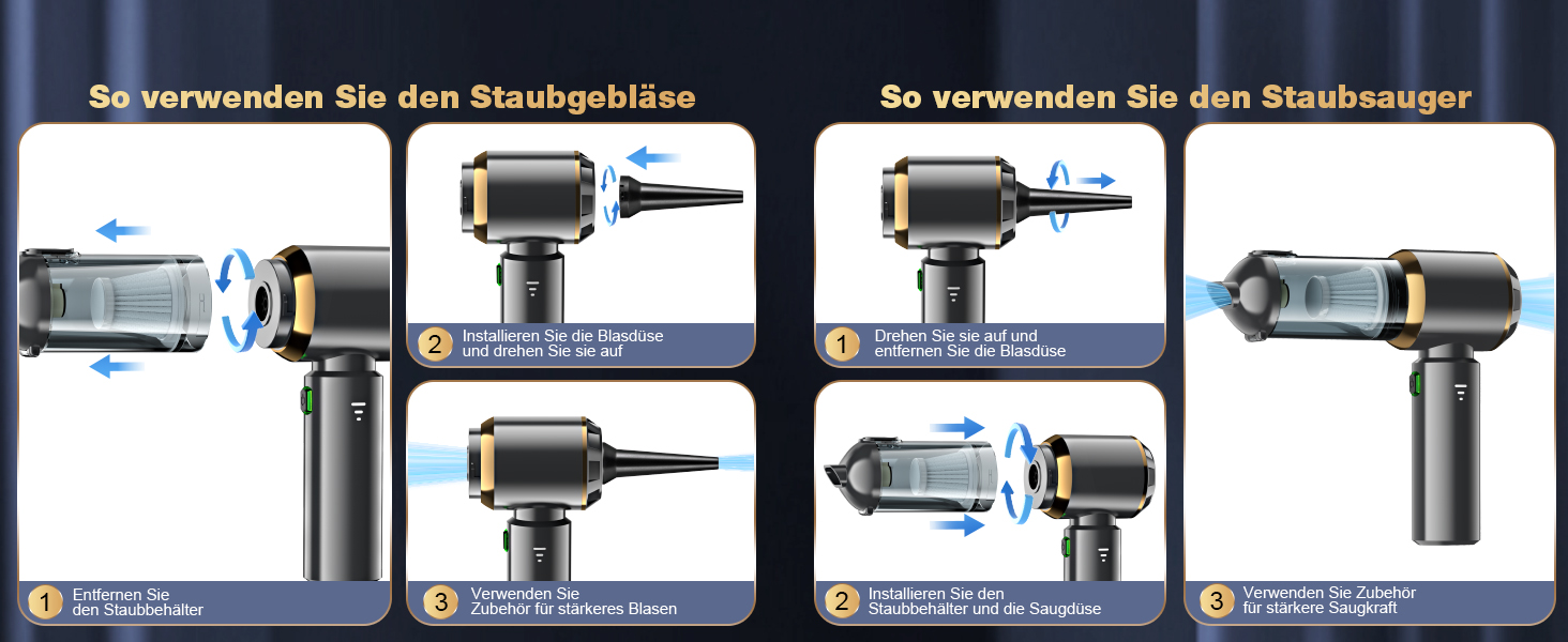 Акумуляторний ручний пилосос 4-в-1 для авто та дому, безщітковий двигун 28000Па, 3 режими потужності, міні-пилосос для офісу та кухні