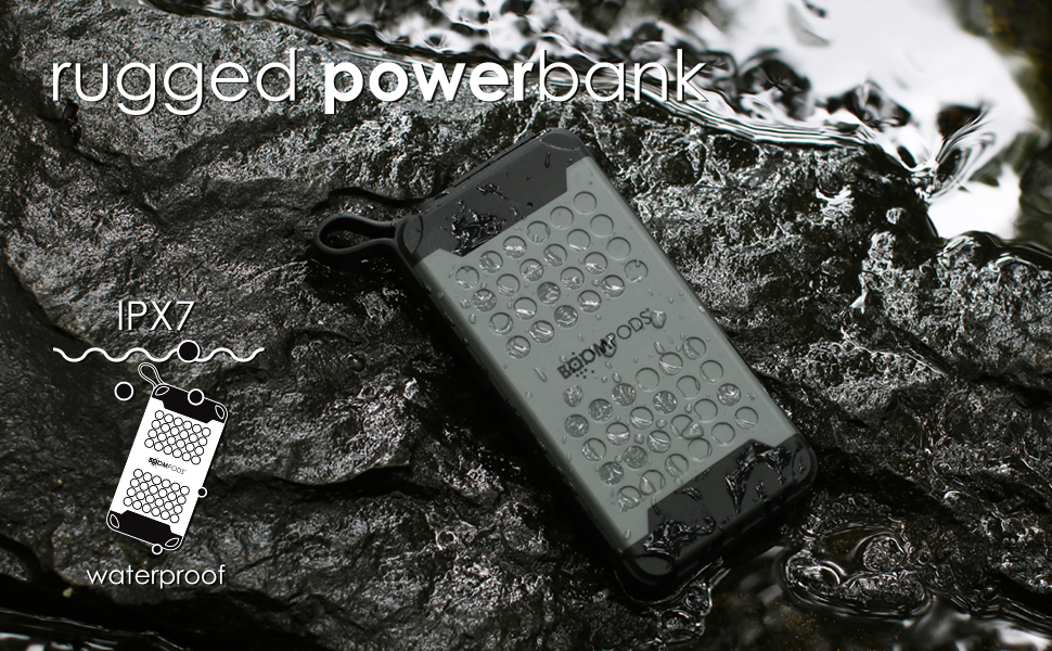 Бумподи Powerboom X10 Power Bank 10000mAh - водонепроникний, швидка зарядка, легкий, для вулиці, ліхтарик