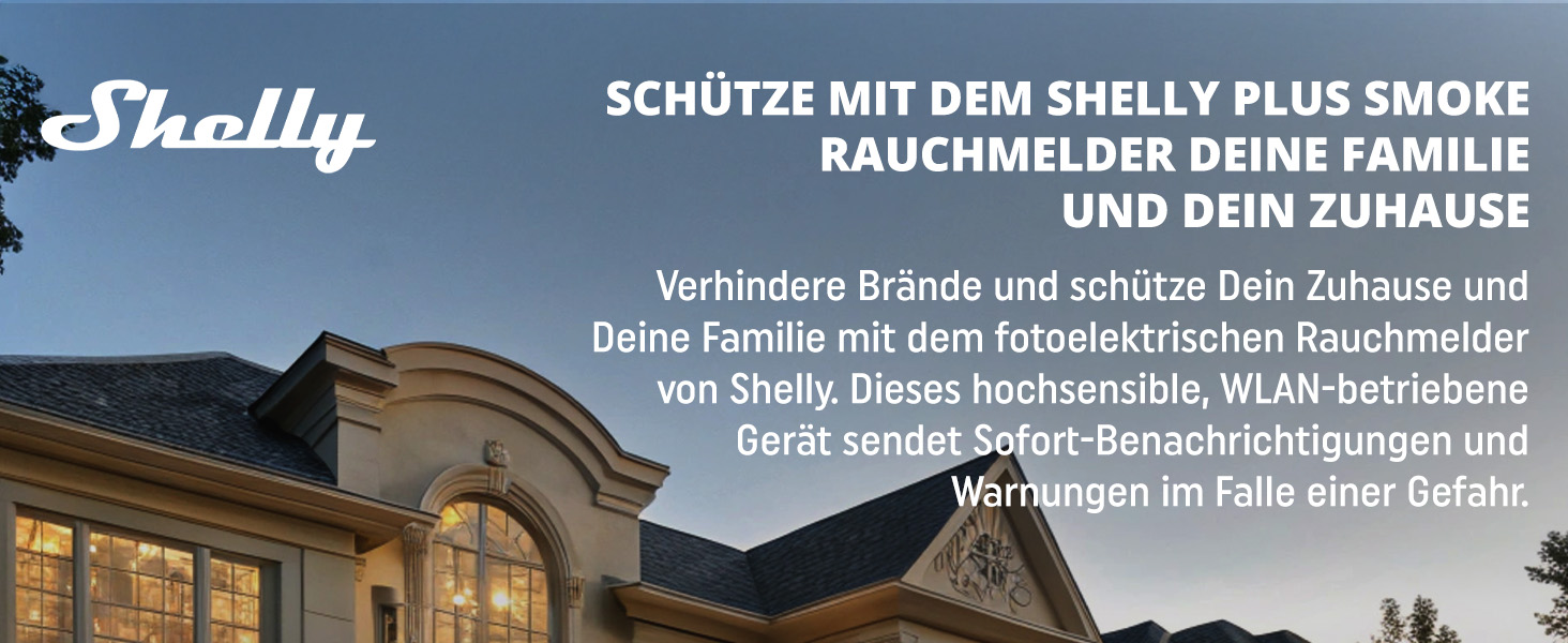 Датчик диму Shelly Plus Smoke - бездротовий, з фотоелектричним сенсором, EN 14604, 5 років роботи від батареї, LED-індикація, сумісність з Alexa та Google Assistant, без хабу