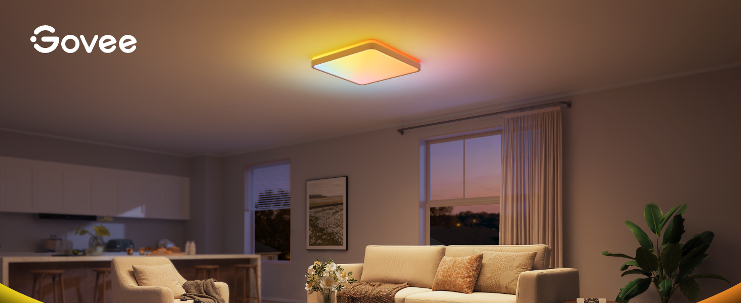 Стельовий світильник Govee RGBICWW Pro LED, 55W, 4800лм, диммований, круглий (45.5 см), розумна підсвітка