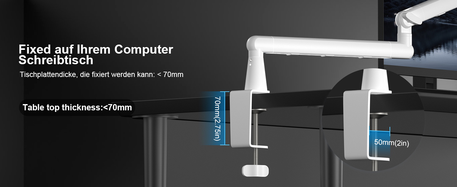 Стійка для мікрофона Aokeo AK-55 для столу, біла - для Yeti, Snowball, HyperX, Elgato