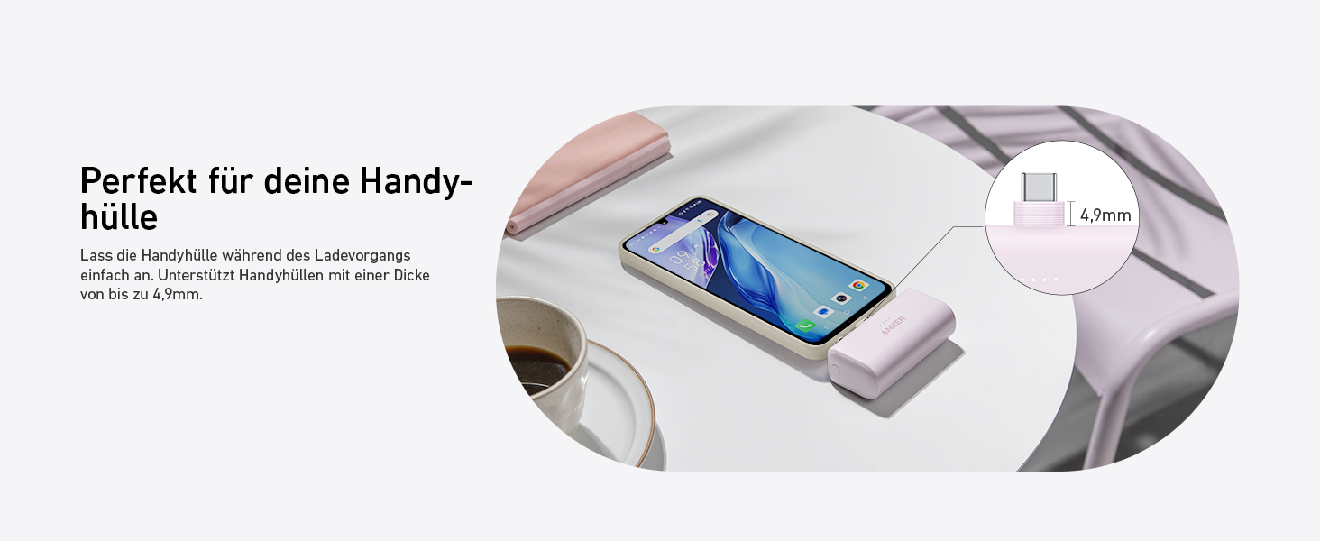 МАг, 22,5 Вт, складаний USB-C, сумісний з iPhone, Galaxy, Huawei, iPad (чорний), 5000