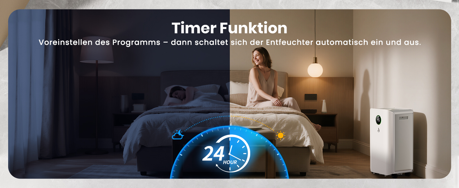 Електричний осушувач повітря 20л/день з цифровим дисплеєм, таймером та підключенням до каналізації. Для дому, підвалу та вітальні.