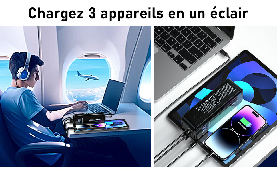 Портативний зарядний пристрій Powerbank Klein Aber Stark 120W, 27000 mAh з LCD дисплеєм для смартфонів, планшетів та ноутбуків